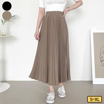 여성 롱 치마 주름 밴딩 롱 플리츠 스커트 치마 키작녀 키큰녀 빅사이즈까지