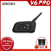 무선 XINOWY V6 프로 인터콤 1200m 바이크 오토바이 블루투스 헬멧 CSR 칩 2.4GHz FM 6 라이더 방수, [03] 1 Piece