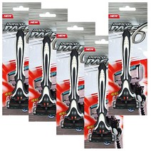 도루코 PACE6 6중날 면도기, 1개, 5개입