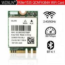 Killer 1535 1525 QCNFA364A Dell Alienware 용 MSI GT72/GS60/GE62/GE72/PE60/PE70 용 AC M.2 NGFF WIFI, 한개옵션0