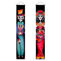 정원가꾸기 데코 멕시코 데드 파티 베란다 사인 할로윈 행잉 도어 커튼 배너 Picado Papel Mexican Fiesta, 01 MC