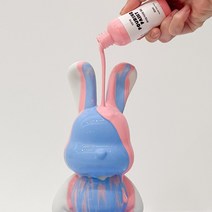 빌랑 푸어링 아트 래빗 미술 DIY 키트 - 커플취미 집콕놀이 취미 토끼 물감 만들기 키트 플루이드, #HPB 핫핑크 핫핑크 하늘