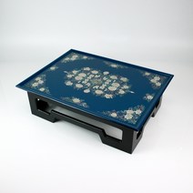 다소반 낮은 직사각 자개 소반 자개상 찻상 다과상, 블루