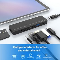 usb허브 c타입허브 호환 Surface Pro x/Pro8 USB 도킹 스테이션 용 듀얼 타입 C 어댑터 허브 독 HDMI 호환, CHINA_With network port, 02 With network port