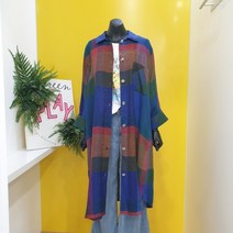 베네통 멀티컬러 체크 롱 블라우스 BABLA1241 BABL06141