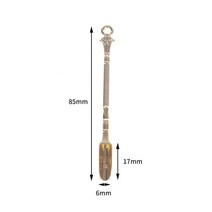 길이 20cm 더블 엔드 시약 스테인레스 스틸 실험실 샘플 스푼 주걱 주방 도구 용품, 02 gold 8.5cm