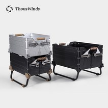 ThousWinds 스노우피크쉘프컨테이너 호환 캠핑상자, TNR 블랙 수납박스 25리터