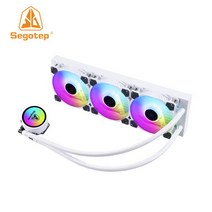 열교환기 커스텀수냉 Segotep-360 ARGB AIO 액체 CPU 쿨러 수냉 라디에이터 팬 흰색 검정색 PC 컴퓨터 S, [02] white