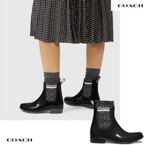 코치 리빙톤 여성 레인 부티 장화 레인부츠 블랙
