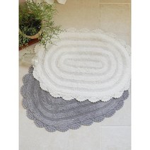 크렘드라크렘 프릴 타원 발매트 S 2color