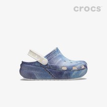 크록스 키즈 샌들 큐티 크러쉬 데님 클로그 키즈 화이트 멀티 CROCS 208301-94S