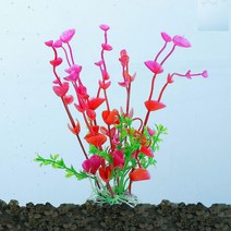 socean 수족관 용품 어항 레이아웃 인공 수초 (레드) 물고기 놀이터 은신처 피쉬볼 인테리어 관상어 하우스 해수어