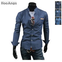 [후앙스] 차이나 레더포켓 데님셔츠 SMST3637