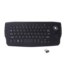 2.4G 트랙볼 무선 키보드 멀티미디어 기능 에어 마우스 키패드 Android TV PC 용 범용 홈 오피스 키보드, black, 한개옵션1