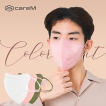 KF94 케어엠 프리패스 컬러마스크 새부리형 1팩/5개입 50매 대형, 블랙
