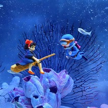 [이수몰]둥둥 어항 장식품 DIY수족관용품 공중부양 다이버 잠수부 우주인 물고기키우기, 마법소녀