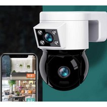 무타공 CCTV 문 현관 복도 농막 입구 대문 정문 노인정 창고 농장 카메라, 듀얼 렌즈 30일녹화 (거리 6-15미터)