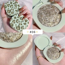 Pealy 팩트 하이라이터 하이라이터 호피 무늬 외관 3색 융합 3.5g, 06
