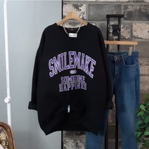 상상그이상 여성용 국내제작 나이스 브이넥 맨투맨 고급원단 예쁜 비비드한 컬러 포인트 레터링 루즈핏 롱기장 가성비 좋은 편하게 입을 가볍고 따뜻한 맨투맨 코디