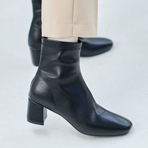 예쁜신발 기본 슬림핏 청키 하이힐 데일리 여성 심플 앵클부츠 6cm