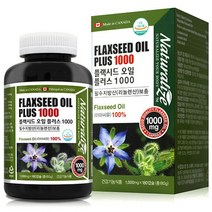 플랙 시드 오일 플러스 1000 캡슐 플랙씨드 FLAXSEED OIL 식물성 오메가3 오메가스리 리놀렌산 필수지방산 아마씨유 콜레스테롤 남성 남자 여성 여자 영양제 대용량, 1000mg x 180캡슐 x 2개