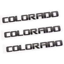 KINGBOO 916118 3Piece Set Colorado Fender Tailgate Badge 3D Logo Emblem Nameplate Letter Truck Repla, Matte Black