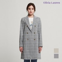 올리비아로렌 테일러드 카라 체크 롱자켓 VOCFUVM3251