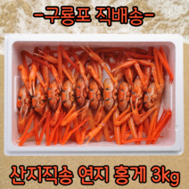 쪄서 배송되는 프리미엄 구룡포 연지 자숙 홍게, 3kg(찜하기 전), B급홍게(수율60~80%)