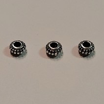 925 실버 엔틱유화 빗살무늬 론델 3개 ( silver 925) 실버부자재 올스샵
