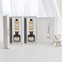 모먼트 디퓨저 선물세트 X2개+쇼핑백 /선물용 방향제 단체선물 답례품, 밤부, 웜코튼
