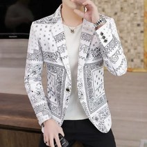수트 가을 파티 럭셔리 댄스 블레이저 망 꽃 디자인 대비 칼라 드레스 디너 옴므 슬림 피트 핏 코트 자켓 플러스 사이즈 3XL