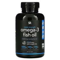 스포츠리서치 트리플 스트렝스 오메가-3 피쉬 오일 1250mg 소프트젤, 120개입, 5개