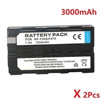 견고한 3.0/3.4Ah 용 NP-F550 NP-F330 np f550 f330 카메라 배터리 + LCD 소니 호환, 01 2 Battery 3000mAh