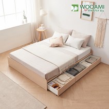 우아미가구 모노 네지아 3서랍수납형 독립 유로탑70T Q 침대 DM5327, 화이트