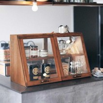 구월쇼 원목쇼케이스 엔티크 베이커리 우드 진열장, 1단 - 레트로