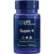 쏜리서치 Life Extension Super K u2013 뼈 심장 및 동맥 건강을 위한 비타민 K1 두 가지 형태의 K2 - 글루텐 프리 1일 1회 유전자 변형 성분 없음 90