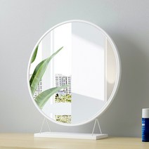 SAMARA 노르딕 라운드 원형 탁상 철제 화장대 거울, 골드30cm