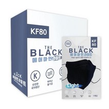 에어마인 더블랙마스크 라이트 대형 KF80 블랙, 100매입