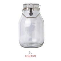 셀러메이트 밀폐 유리 병 용기 원터치 오일 앙념 육수 보틀 담금주 과일 매실 청 피클, 유리용기, 손잡이 유리용기(3L)