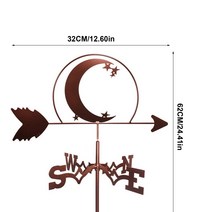 정원 풍향계 바람개비 Weathervane 레트로 철 날씨 베인 바람 방향 표시기 뒷마당 지붕 장식 잘 생긴 측정, 07 K