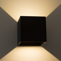 LED 사각 벽등 6W 전구색 빛각도조절 실내용 인테리어 벽부등, 사각 블랙 6W