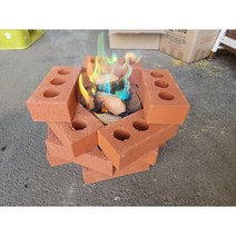 [1~2시간] 황토 적벽돌 불멍세트 [토치편] [한번에 간편사용] [With보도블럭] 캠프 캠핑 불멍 캠프파이어 장작