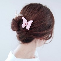 리본크림 햇살 나비 집게 머리핀 똥머리 집게핀 3color