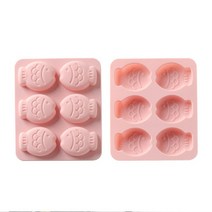 고양이 강아지 간식 만들기 틀 모양틀 재료 키트 붕어빵 실리콘 몰드 우유껌, 핑크, 1개