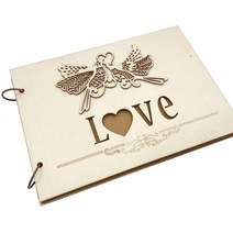 웨딩 방명록 게스트북 결혼식 러브 웨딩 게스트북 맞춤형 나무 Lovebirds DIY 사진 서명 도서 메모리 앨범, 04 40 pages