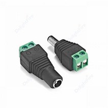 12V 3A 55mm 21mm 플러그 소켓 DC 커넥터 5V 24V 전원 수 암 잭 나사 너트 패널 마운트 어댑터, 12 female and male_05 30pcs