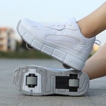 바퀴달린신발 바퀴 휠리스 LED 발광 롤러 신발 슈즈 운동화 RS22, 985 화이트 싱글휠