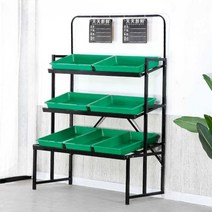 마트 진열대 매장 가판대 과일 채소 젤리 3단 바구니, 녹색 3단 선반