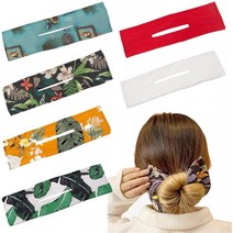 PASNOWFU Deft Bun for Hair 6Pcs Hair Tie Bun Maker Soft Cloth Magic Donut Hair Bun 프렌치 트위, 1