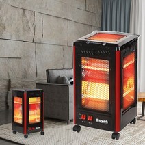 가정용 사무실 전기히터 오방난로 업소용 난로 전기스토브 난방기 전열기구, 505HM[블랙/레드]